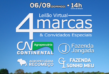 LEILÃO VIRTUAL 4 MARCAS & CONVIDADOS ESPECIAIS